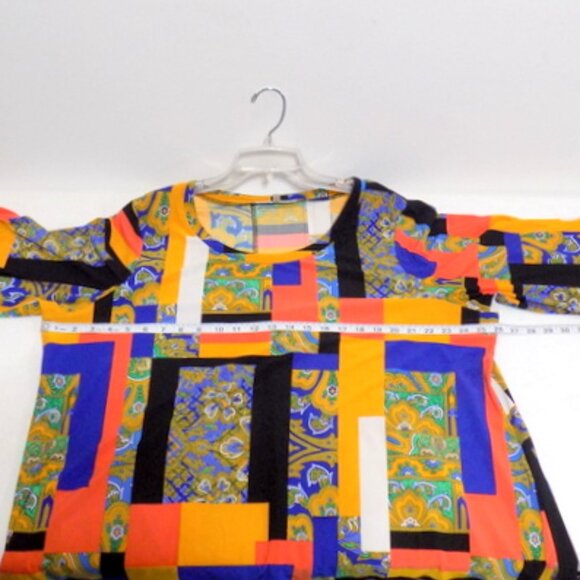 Jones Studio Women’s Wearable Art Multicolor Abstract 3/4 Sleeve Top – Size: 2X - Picture 5 of 11